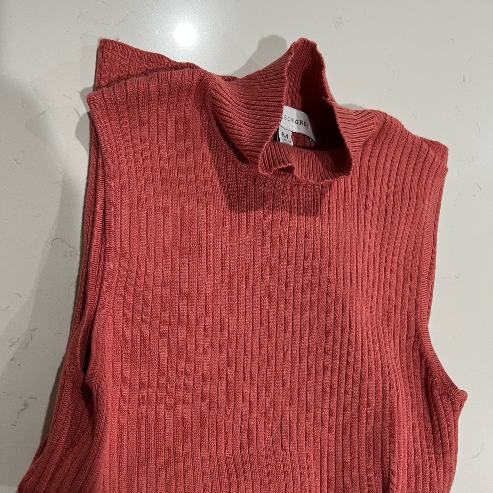 MADISON GREY Pullover Womens‎ Size M Pink Mock Neck Sleeveless Knit Top Pullover